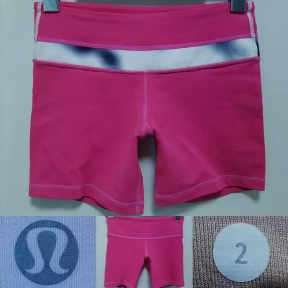 3 Lululemon Blissful Bend Boogie Shorts Tonka Stripe Angel Size 2 XXS Bundle - Picture 4 of 14